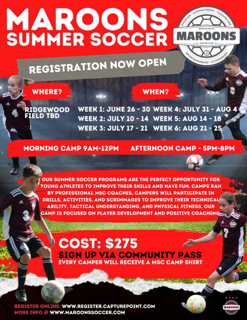 Maroons Summer Soccer Camps - Ridgewood NJ